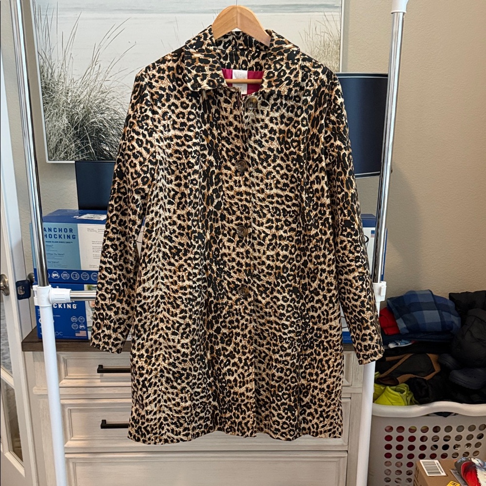 VGC Leopard Print AVON’s Mark Brand Trench Coat/Jacket. Large.